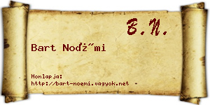 Bart Noémi névjegykártya